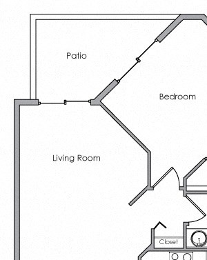 1 Bed, 1 Bath, 695 sq. ft. 1 Bed 1 Bath Small